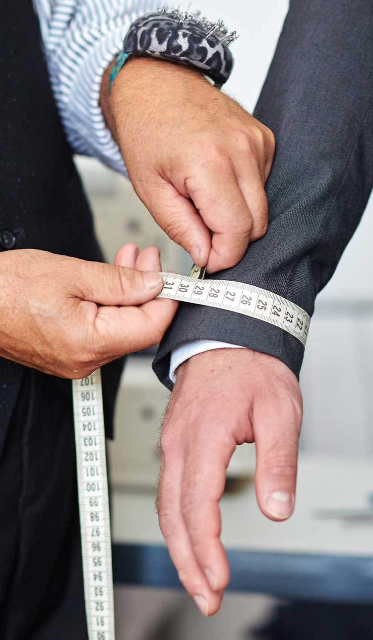 Bespoke measurement with best men bespoke tailors M2M Dubai